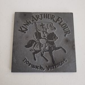 King Arthur Flour Norwich VT Etched in Stone Carved Raised Trivet Tile Black 6x6